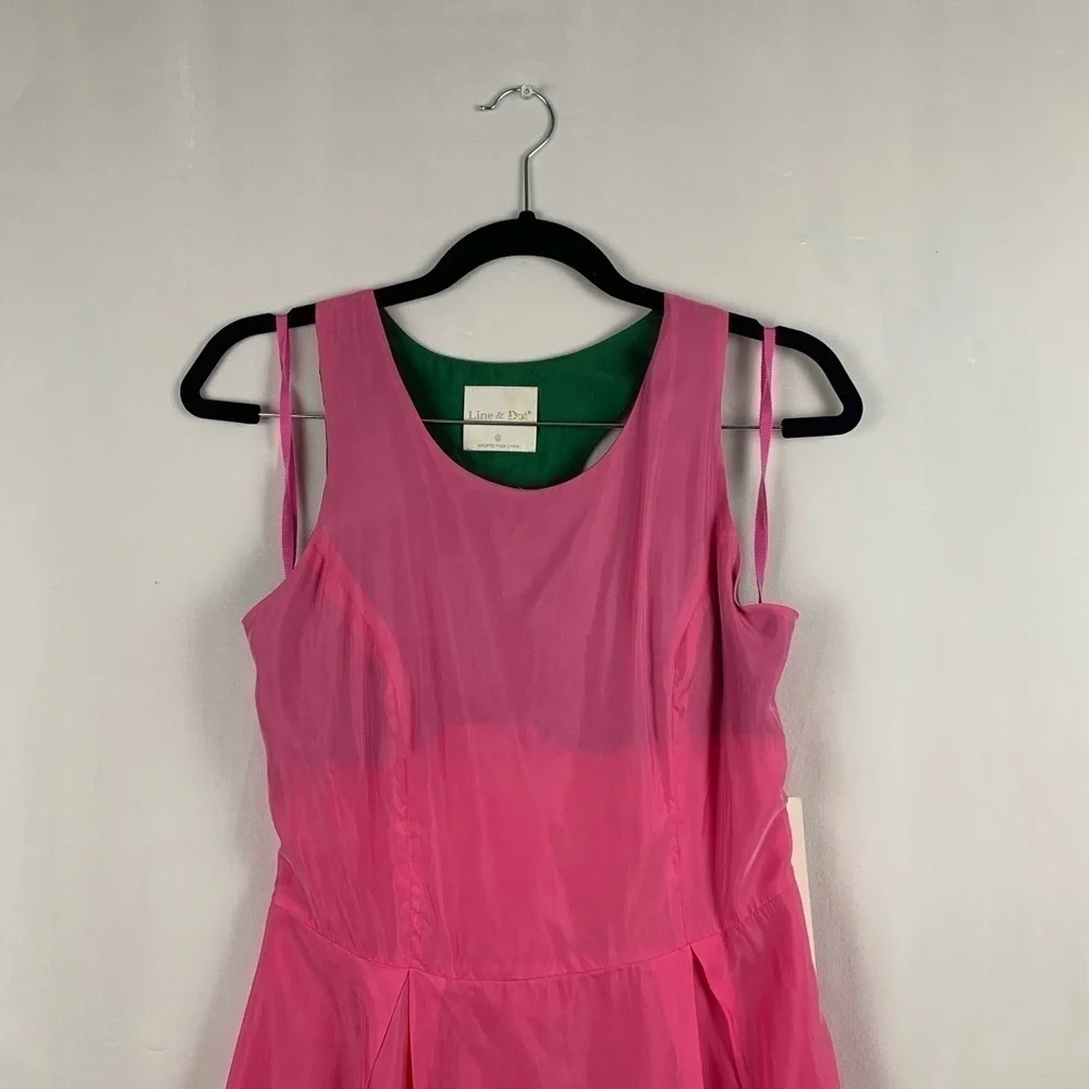 Line & Dot Racerback Fit & Flare‎ Pink Dress M NWT